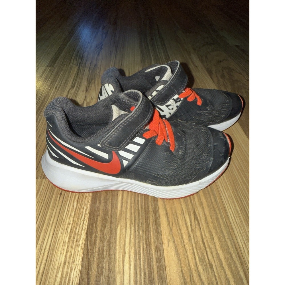 Nike Star Runner‎ Boys 10.5C 10.5 C TDV Sneakers Shoes Black Orange Red